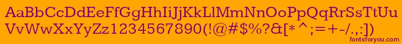 KameronRegular Font – Purple Fonts on Orange Background