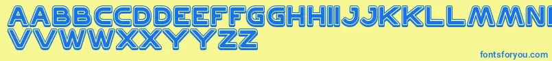 Discovery Font – Blue Fonts on Yellow Background