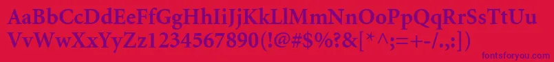 AtlantixBlackSsiBold-Schriftart – Violette Schriften auf rotem Hintergrund
