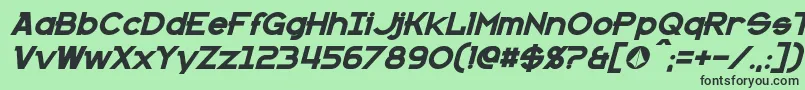 フォントKannoBoldItalic – 緑の背景に黒い文字