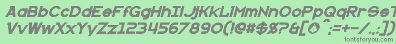 フォントKannoBoldItalic – 緑の背景に灰色の文字