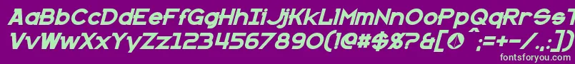 KannoBoldItalic Font – Green Fonts on Purple Background