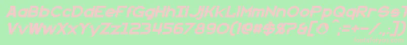 KannoBoldItalic Font – Pink Fonts on Green Background