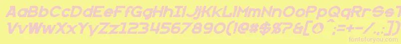 KannoBoldItalic Font – Pink Fonts on Yellow Background