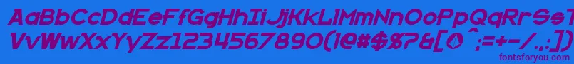 KannoBoldItalic Font – Purple Fonts on Blue Background
