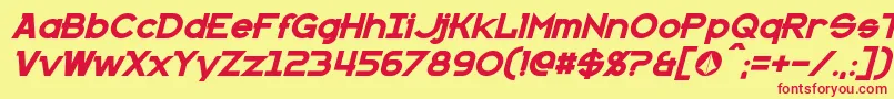 KannoBoldItalic Font – Red Fonts on Yellow Background