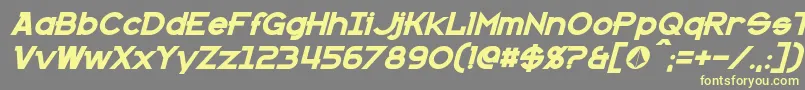 KannoBoldItalic Font – Yellow Fonts on Gray Background