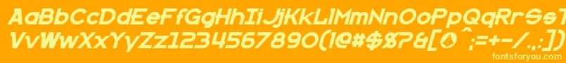 KannoBoldItalic Font – Yellow Fonts on Orange Background