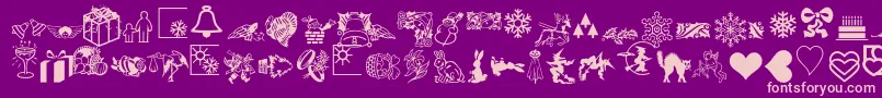 Holidays Font – Pink Fonts on Purple Background