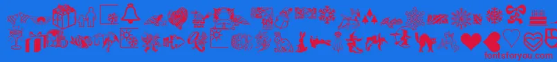 Holidays Font – Red Fonts on Blue Background