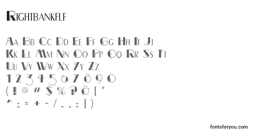 Fuente Rightbankflf - alfabeto, números, caracteres especiales