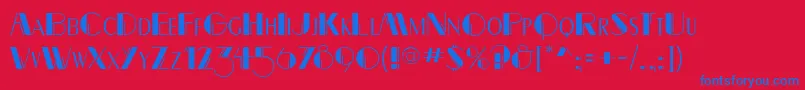 Rightbankflf Font – Blue Fonts on Red Background