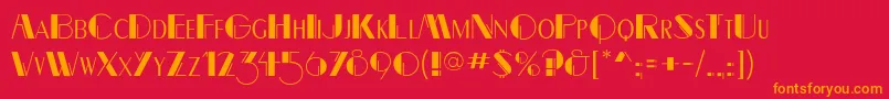 Rightbankflf Font – Orange Fonts on Red Background