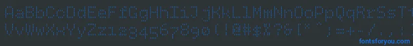 フォントBpdotsvertical – 黒い背景に青い文字