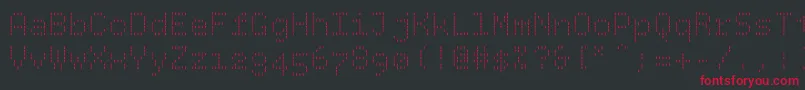Шрифт Bpdotsvertical – красные шрифты на чёрном фоне