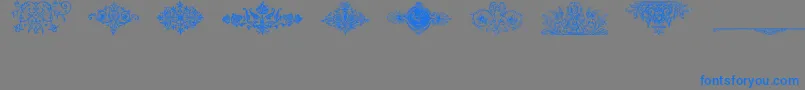 フォントFrakturschmuck – 灰色の背景に青い文字