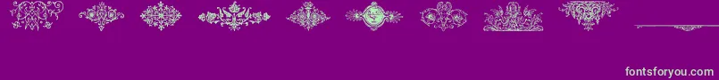 Frakturschmuck Font – Green Fonts on Purple Background