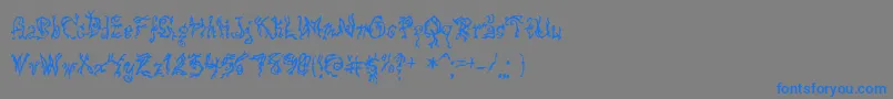 フォントPulsestate – 灰色の背景に青い文字