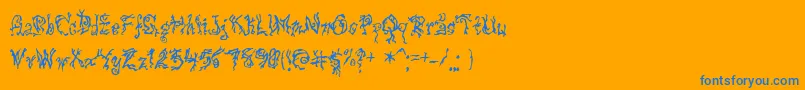 Pulsestate Font – Blue Fonts on Orange Background