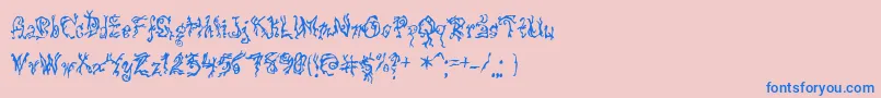 フォントPulsestate – ピンクの背景に青い文字