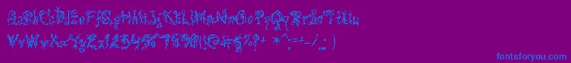 フォントPulsestate – 紫色の背景に青い文字