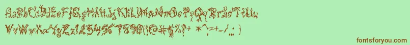 Pulsestate Font – Brown Fonts on Green Background