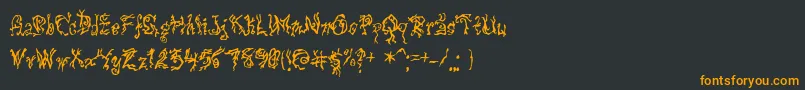 フォントPulsestate – 黒い背景にオレンジの文字