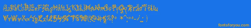 Pulsestate-fontti – oranssit fontit sinisellä taustalla