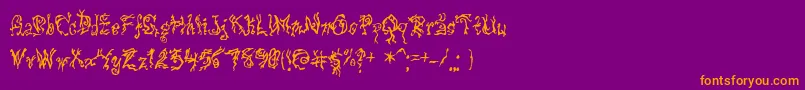 Pulsestate-fontti – oranssit fontit violetilla taustalla