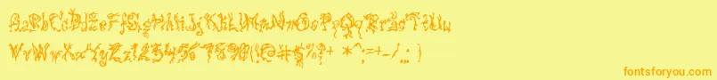 Pulsestate Font – Orange Fonts on Yellow Background