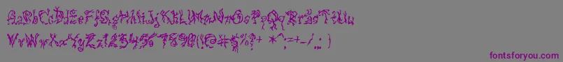 Pulsestate-fontti – violetit fontit harmaalla taustalla