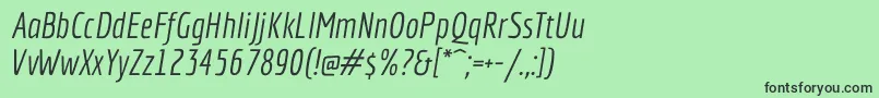 Шрифт EconomicaItalic – чёрные шрифты на зелёном фоне