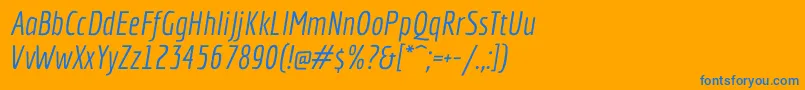 EconomicaItalic Font – Blue Fonts on Orange Background