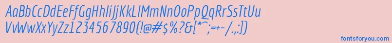 フォントEconomicaItalic – ピンクの背景に青い文字