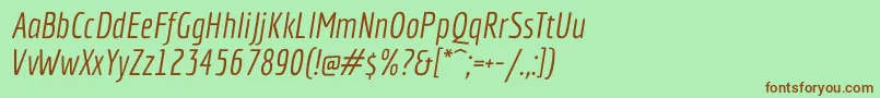 EconomicaItalic Font – Brown Fonts on Green Background