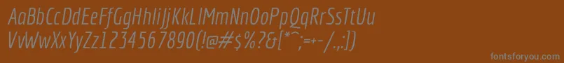 フォントEconomicaItalic – 茶色の背景に灰色の文字