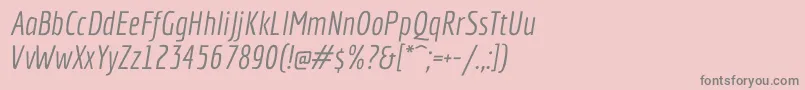 フォントEconomicaItalic – ピンクの背景に灰色の文字