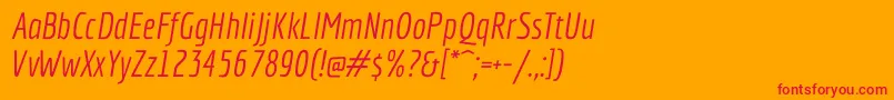 EconomicaItalic Font – Red Fonts on Orange Background