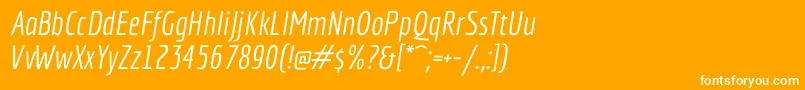 EconomicaItalic Font – White Fonts on Orange Background