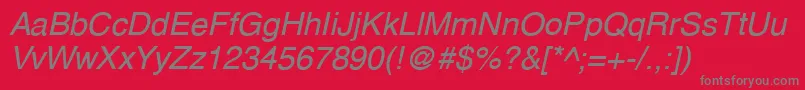 AberdenItalic Font – Gray Fonts on Red Background