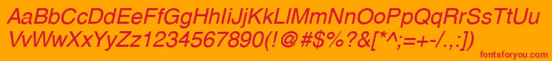AberdenItalic Font – Red Fonts on Orange Background