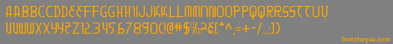 フォントMoondart – オレンジの文字は灰色の背景にあります。