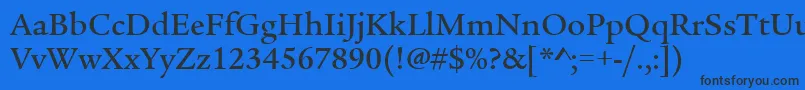 Шрифт LegacySerifMdItcTtMedium – чёрные шрифты на синем фоне