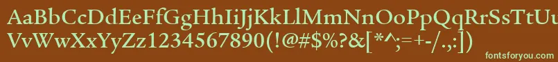 Шрифт LegacySerifMdItcTtMedium – зелёные шрифты на коричневом фоне
