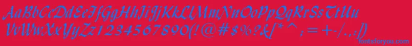 LydianCursiveBt Font – Blue Fonts on Red Background