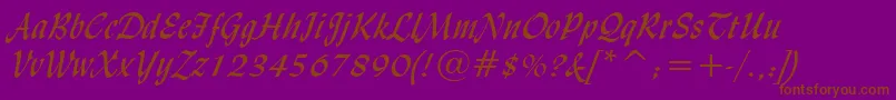 LydianCursiveBt Font – Brown Fonts on Purple Background