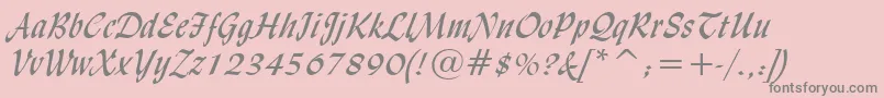 LydianCursiveBt Font – Gray Fonts on Pink Background