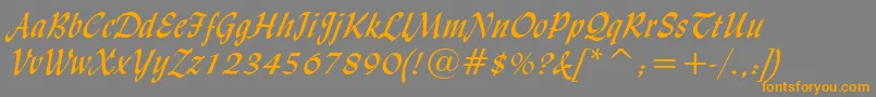 LydianCursiveBt Font – Orange Fonts on Gray Background