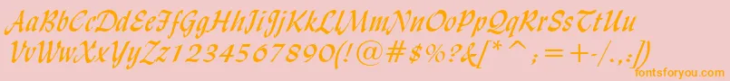 LydianCursiveBt Font – Orange Fonts on Pink Background