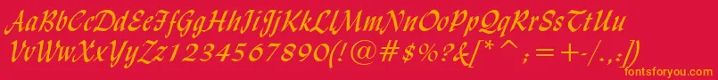 LydianCursiveBt Font – Orange Fonts on Red Background